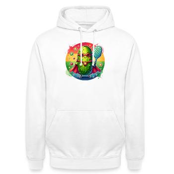Pickleball Superheld Helden Gurke Paddle - Unisex Hoodie - Weiß - Vorne - AI Model Male 185 dark (185cm) & AI Model Female 172 dark (172cm)