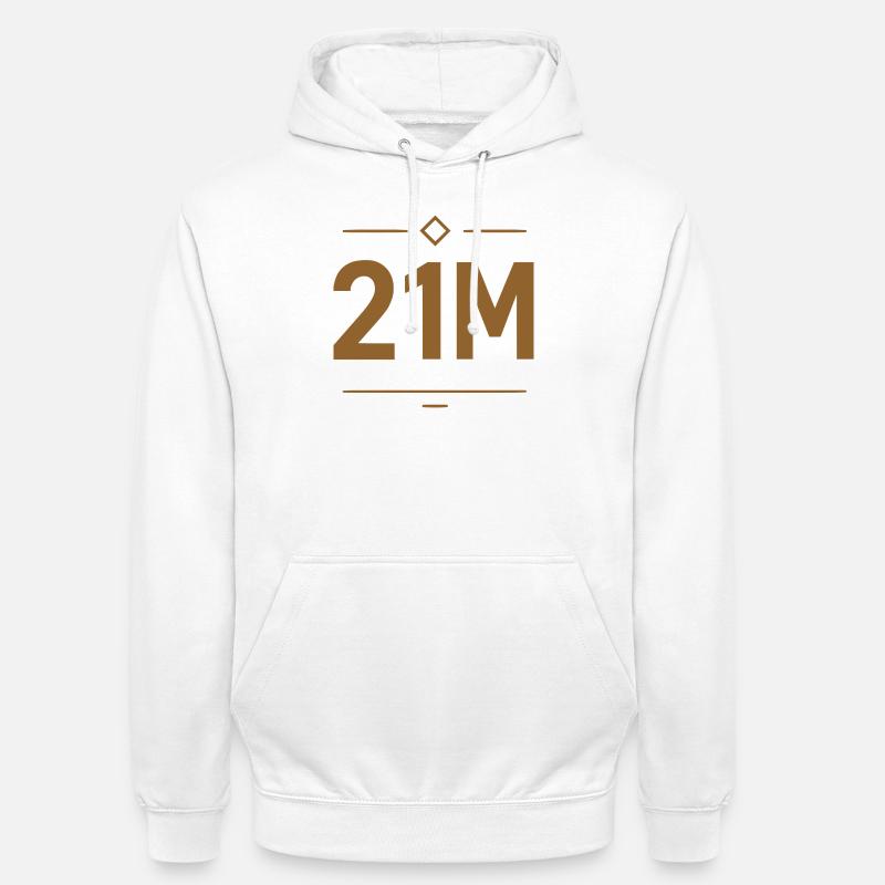 Conception de la limite Bitcoin 21M - Sweat-shirt à capuche unisexe - blanc