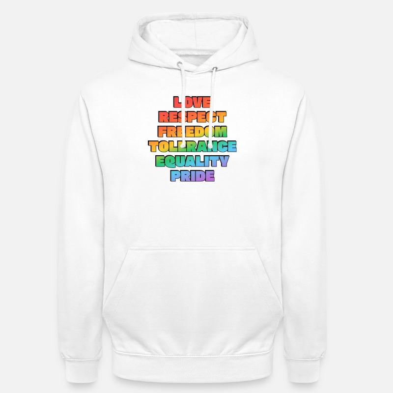 Rainbow Pride Values - Unisex Hoodie - white