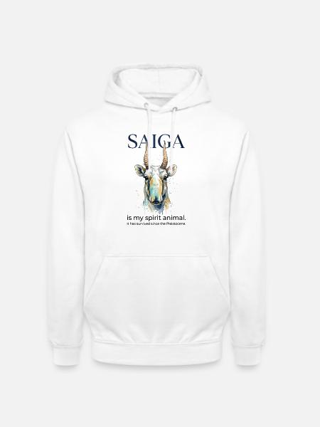 Saiga Antelope Spirit Animal - Unisex Hoodie - Weiß