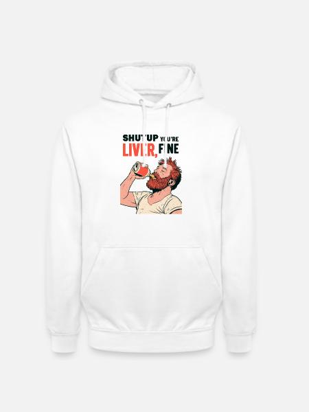 Biertrinker Spruch Illustration - Unisex Hoodie - Weiß