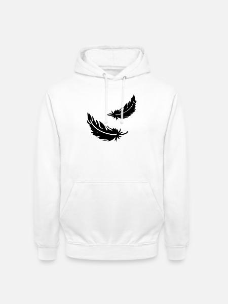 Two flying feathers - Unisex Hoodie - white