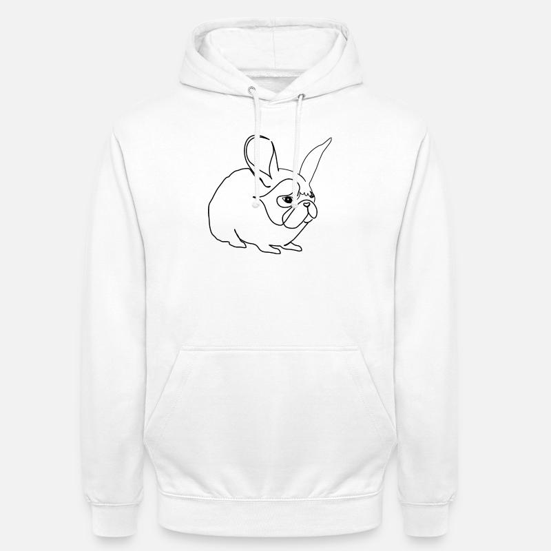 Mops Hase Pug Rabbit - Unisex Hoodie - Weiß