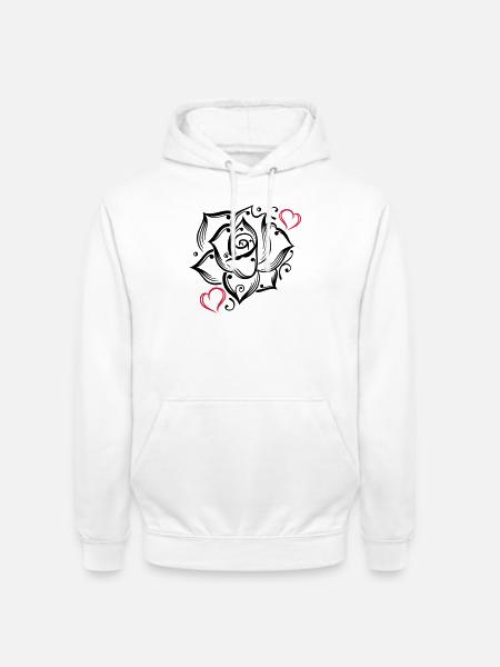 Rose Herzen Liebe Blume Blühen Romantisch - Unisex Hoodie - Weiß