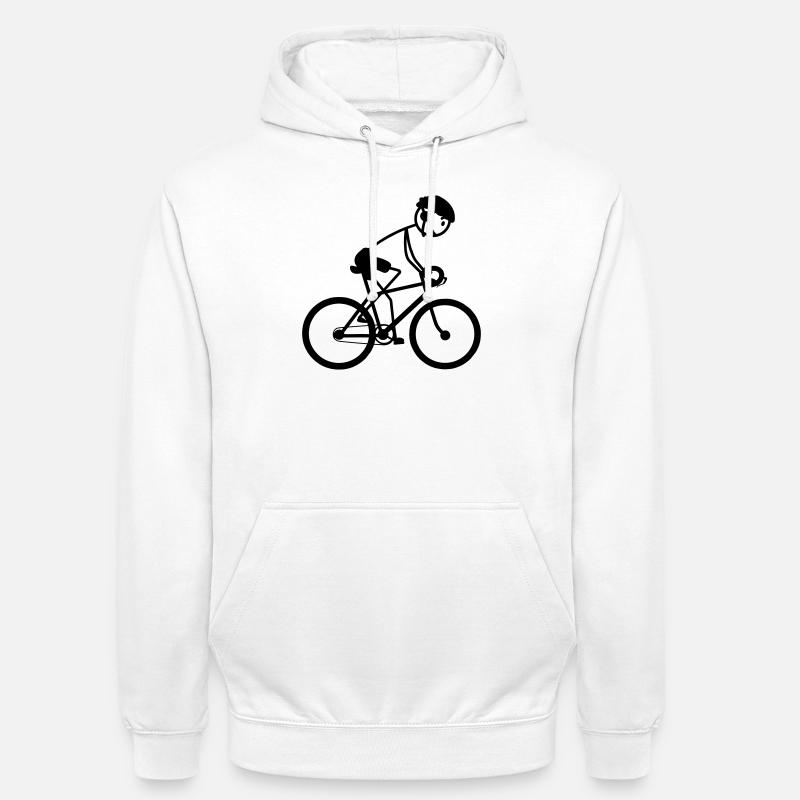 Jung oder Mann auf dem Fahrrad - Unisex Hoodie - Weiß