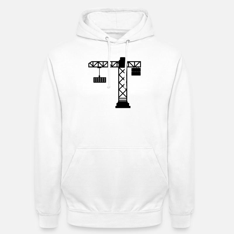 Kran mit Seecontainer - Unisex Hoodie - Weiß