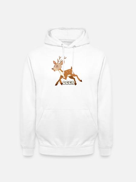 Whimsical Deer Sprint - Unisex Hoodie - white