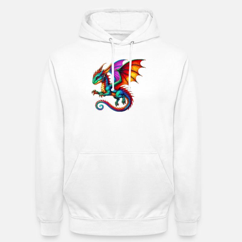 Dragon - Sweat-shirt à capuche unisexe - blanc