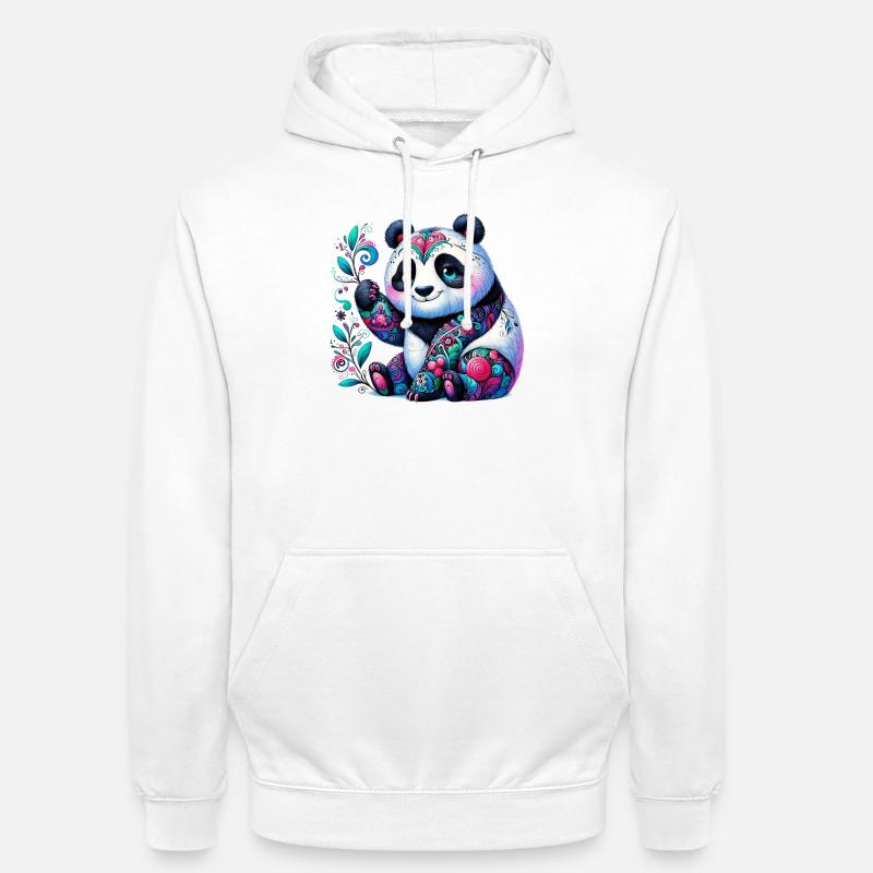 Panda - Sweat-shirt à capuche unisexe - blanc