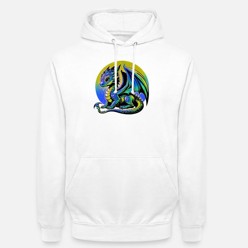 Dragon - Sweat-shirt à capuche unisexe - blanc