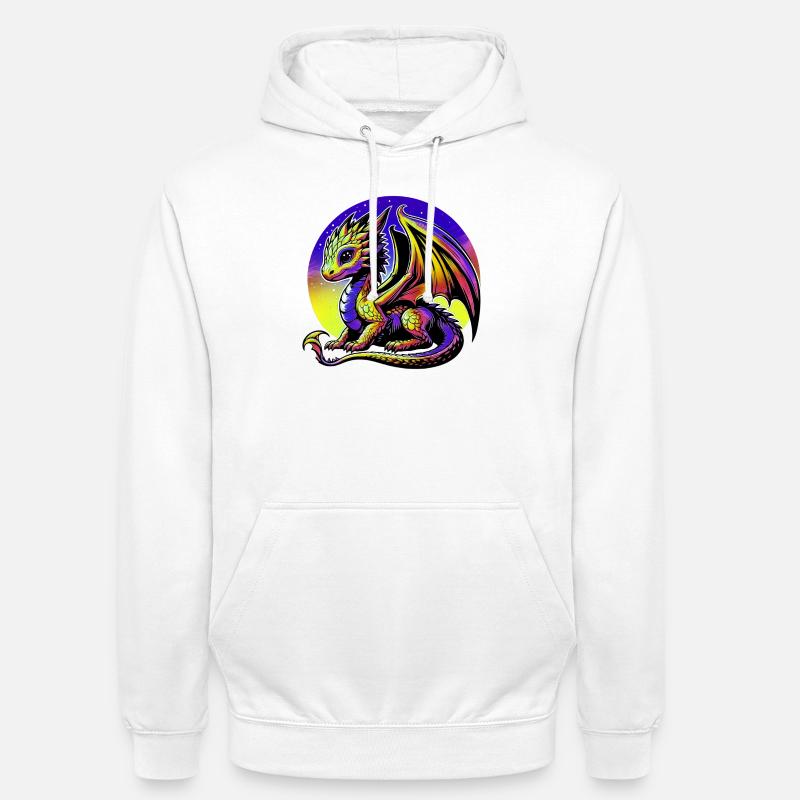 Dragon - Sweat-shirt à capuche unisexe - blanc