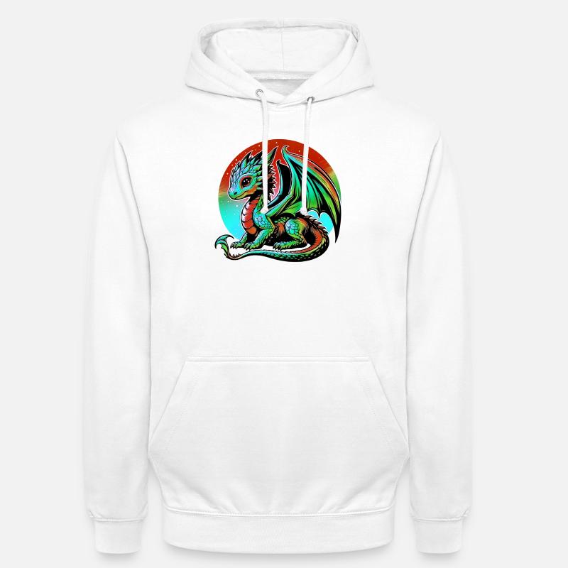 Dragon - Sweat-shirt à capuche unisexe - blanc