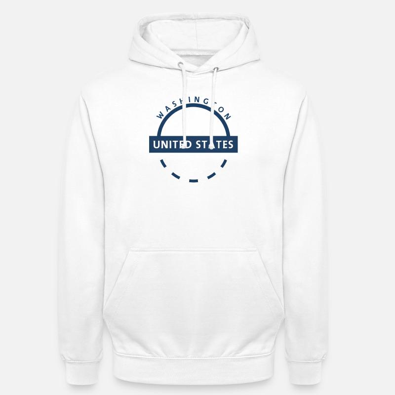 Cercle d’emblème des États de Washington - Sweat-shirt à capuche unisexe - blanc