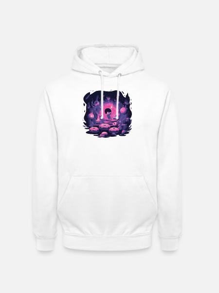 Neon Mäusehöhle mit Donuts - Unisex Hoodie - Weiß
