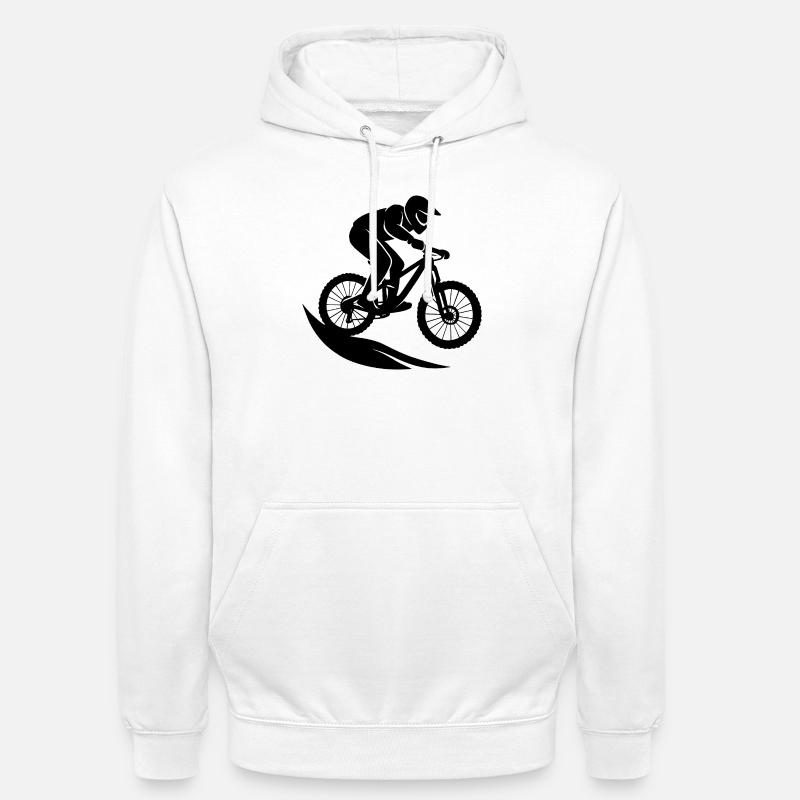 Vélo de VTT minimaliste Descente Silh - Sweat-shirt à capuche unisexe - blanc