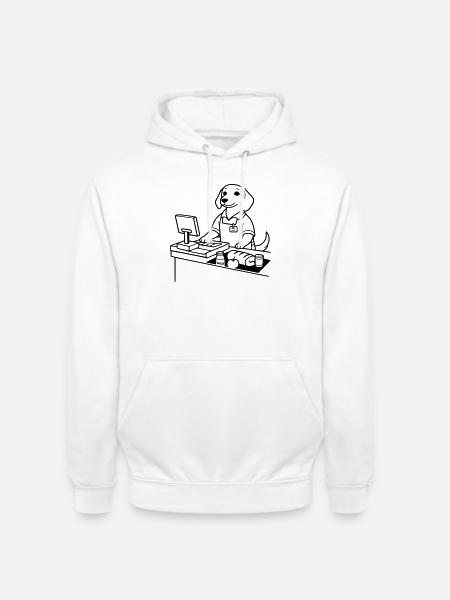 Caissière de chiens de supermarché - Sweat-shirt à capuche unisexe - blanc