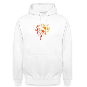 Clear snowboard message for women - Unisex Hoodie - white - Front - AI Model Male 185 dark (185cm) & AI Model Female 172 dark (172cm)