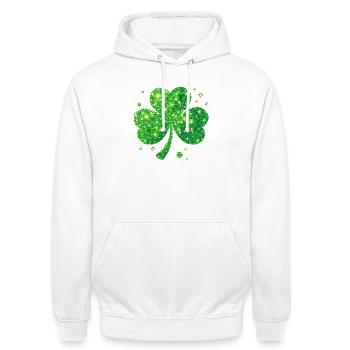 Fête de la Saint-Patrick Trèfle Lucky - Sweat-shirt à capuche unisexe - blanc - Devant - AI Model Male 185 dark (185cm) & AI Model Female 172 dark (172cm)