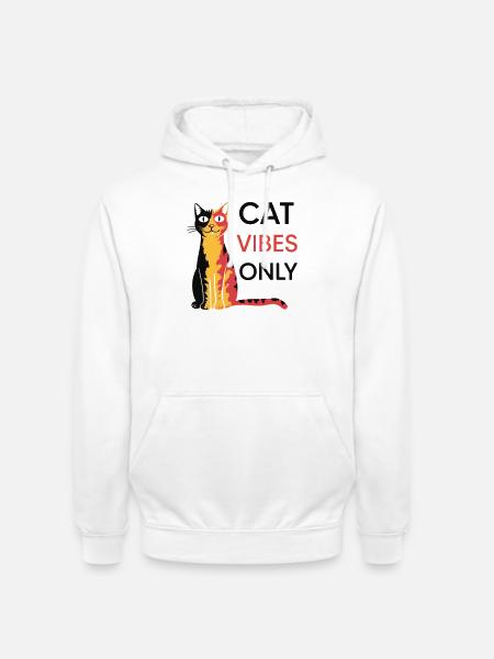 Cats Vibes Only Design - Unisex Hoodie - white