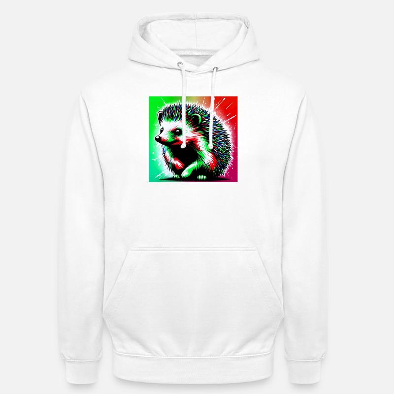 hérisson - Sweat-shirt à capuche unisexe - blanc