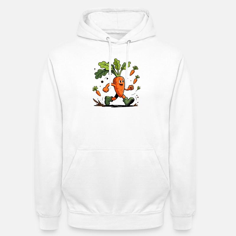 Jardinier carotte dynamique fun - Sweat-shirt à capuche unisexe - blanc