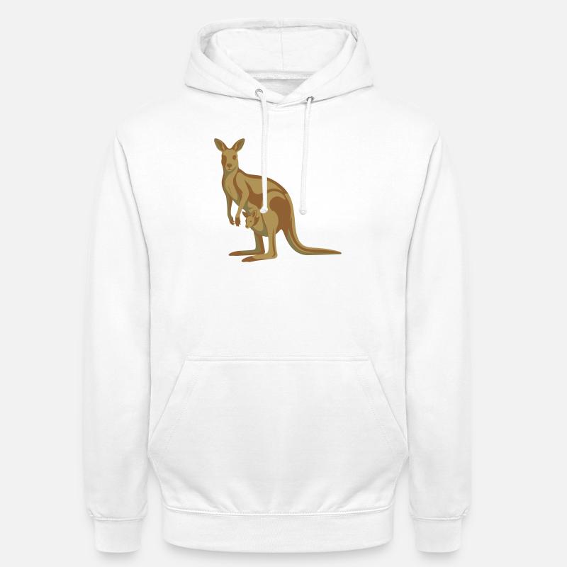 Känguru Mutter mit Nachwuchs - Unisex Hoodie - Weiß