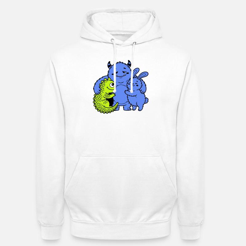 Monstres mignons - Sweat-shirt à capuche unisexe - blanc