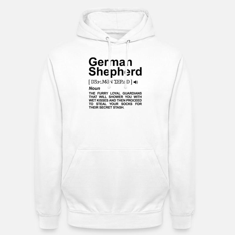 Deutscher Schäferhund Bedeutung - Unisex Hoodie - Weiß