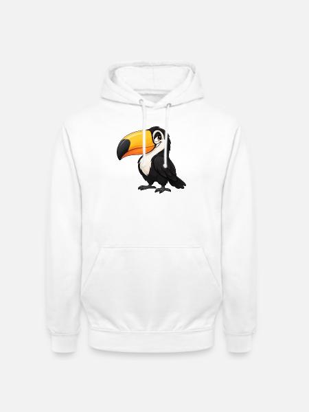 Toucan Vogel Paradiesvogel Cartoon süß - Unisex Hoodie - Weiß