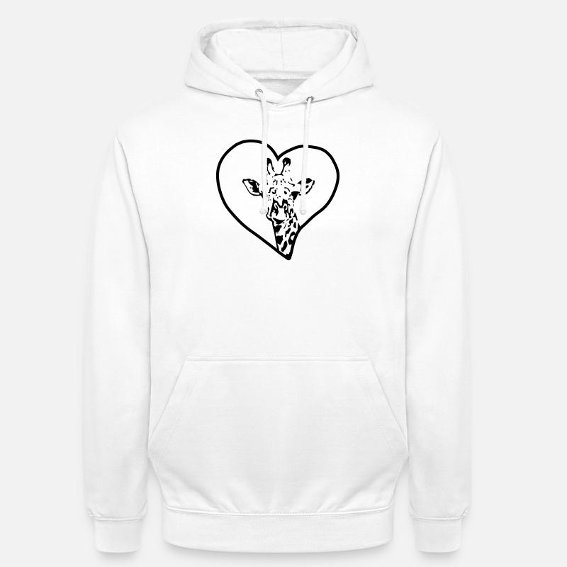 Giraffe herz - Unisex Hoodie - Weiß