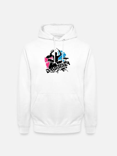 A drummer and his drums - Unisex Hoodie - white