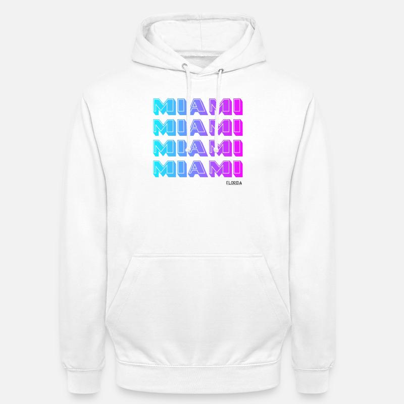 Miami Neon Gradient Pattern - Unisex Hoodie - white