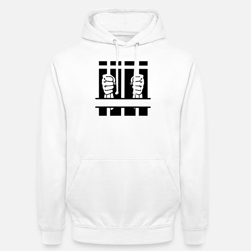 Zwei Fäuste hinter Gittern und Leerzeichen - Unisex Hoodie - Weiß