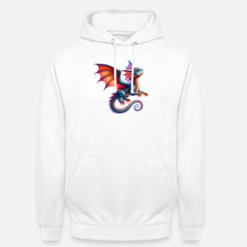 Dragon - Sweat-shirt à capuche unisexe - blanc