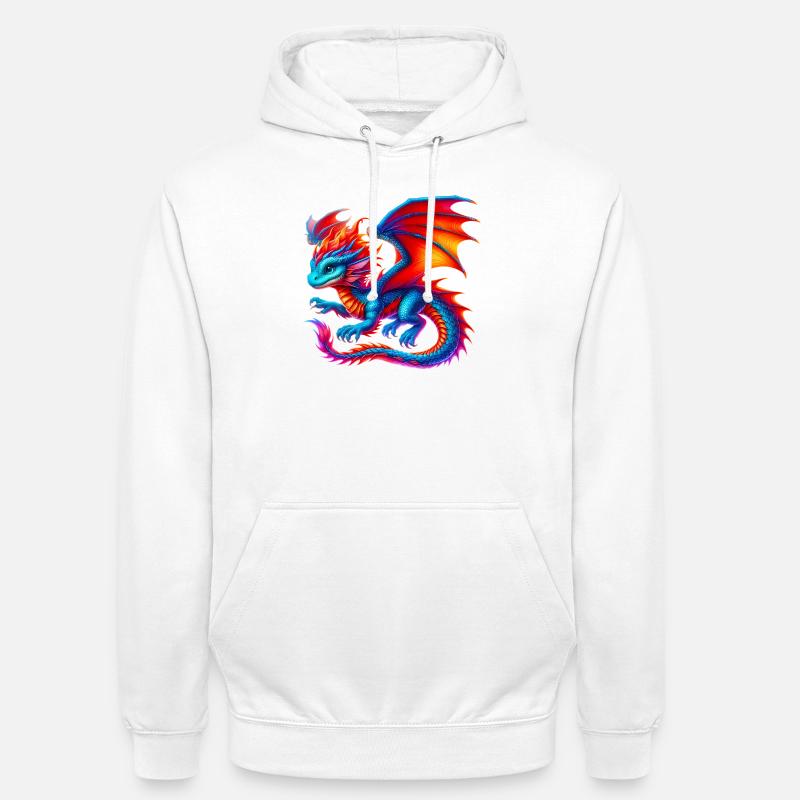 Dragon - Sweat-shirt à capuche unisexe - blanc