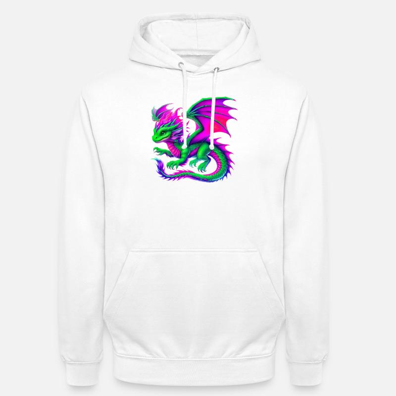 Dragon - Sweat-shirt à capuche unisexe - blanc
