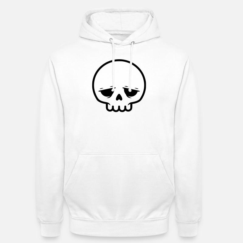 Sad Skull | Emo & Goth Design - Unisex Hoodie - white