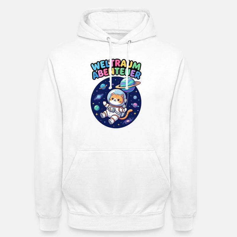 Chat Aventurier de l’Espace - Sweat-shirt à capuche unisexe - blanc