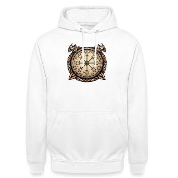 Nautischer Kompass Wikinger - Unisex Hoodie - Weiß - Vorne - AI Model Male 185 dark (185cm) & AI Model Female 172 dark (172cm)