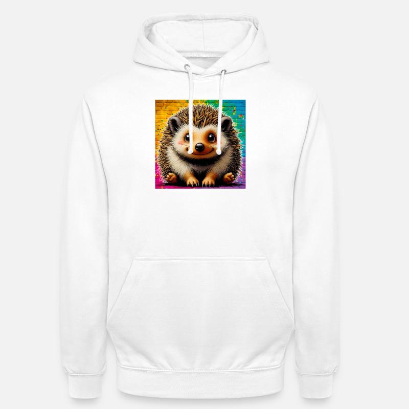 hérisson - Sweat-shirt à capuche unisexe - blanc