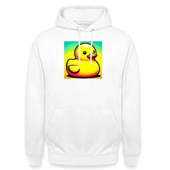 Ente Ente Ente Ente Ente - Unisex Hoodie - Weiß - Vorne - AI Model Male 185 dark (185cm) & AI Model Female 172 dark (172cm)
