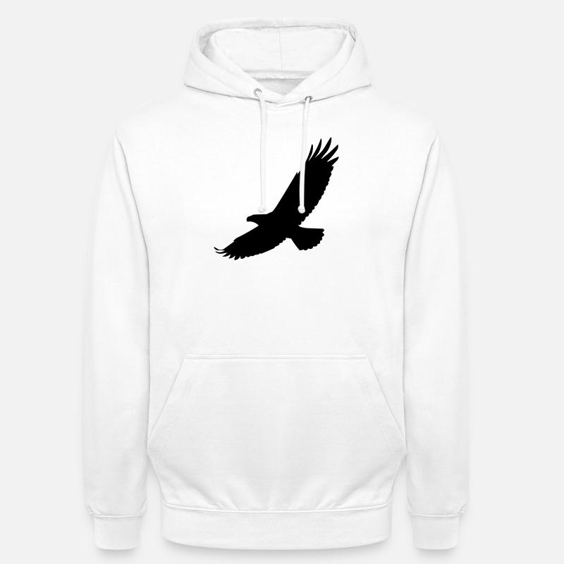 Faucon en vol - Sweat-shirt à capuche unisexe - blanc