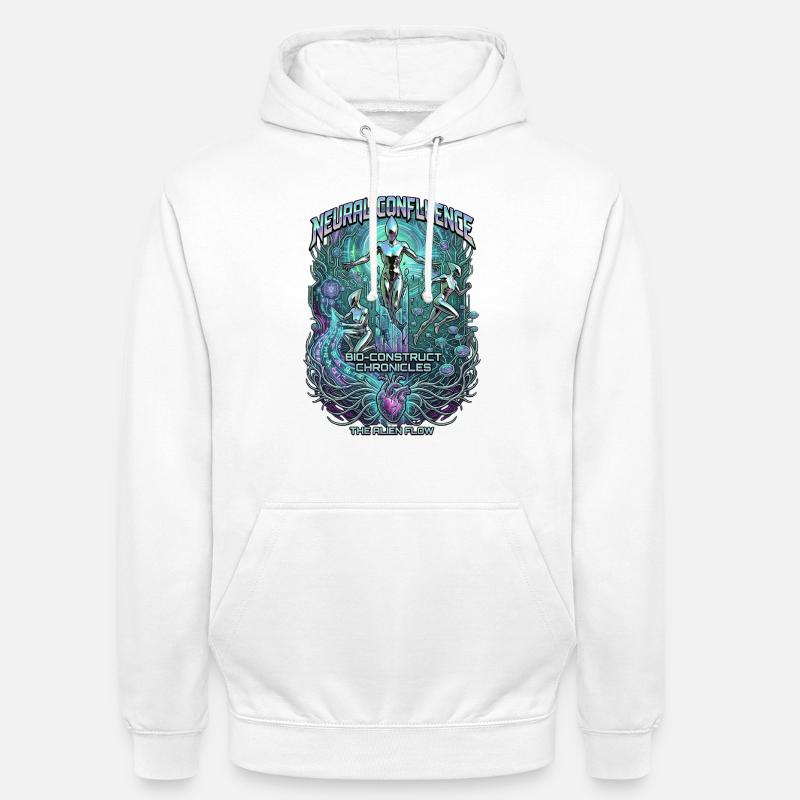 Neural Confluence Bio-Construct Chronicles - Unisex Hoodie - Weiß
