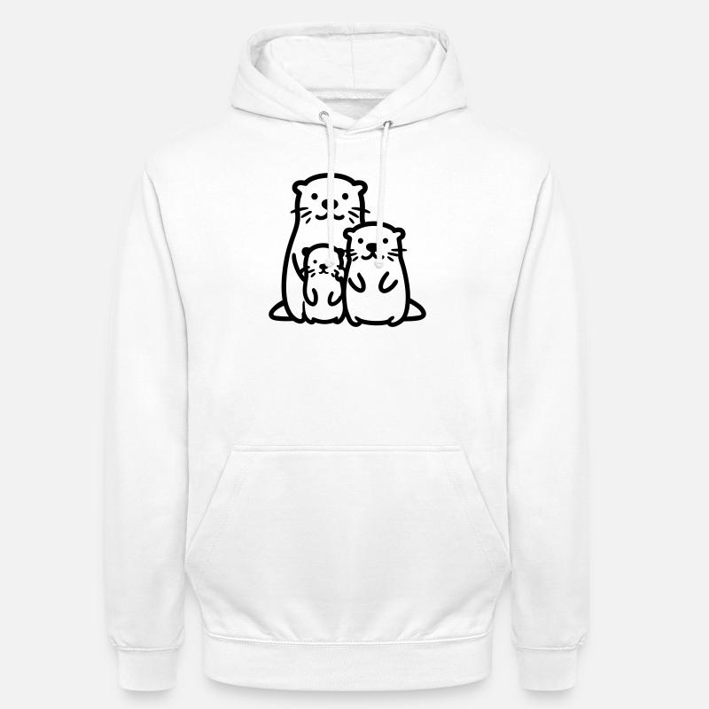 Loutre - Sweat-shirt à capuche unisexe - blanc