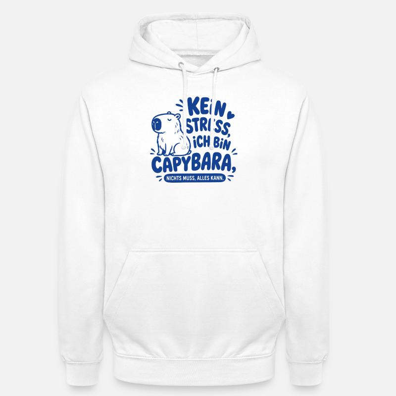 Kein Stress ich bin Capybara - Unisex Hoodie - Weiß