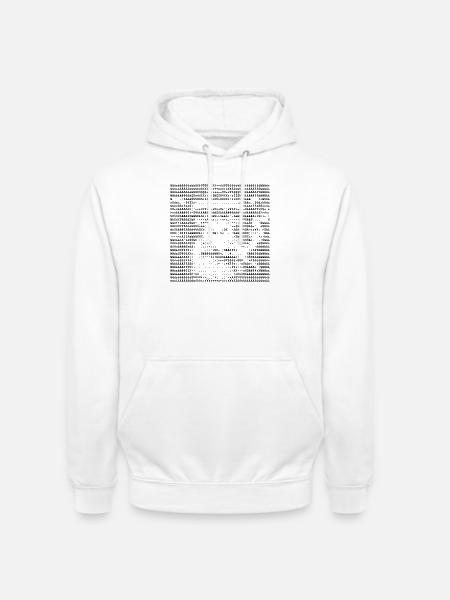 Smoking Chimp ASCII Kunstporträt - Unisex Hoodie - Weiß