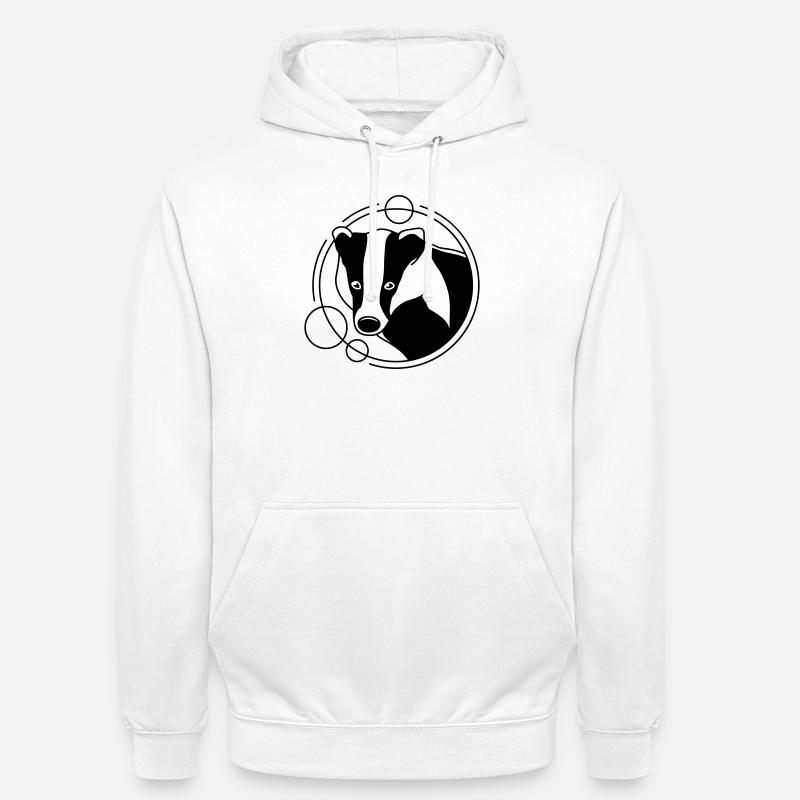 Dachs in geometrischer Form - Line-Art-Design - Unisex Hoodie - Weiß