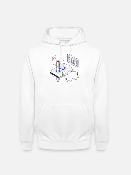Retro, Vintage, Audio Cassette - Unisex Hoodie - white