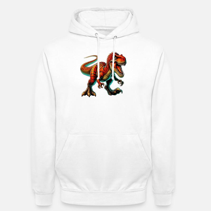 Dinosaure - Sweat-shirt à capuche unisexe - blanc
