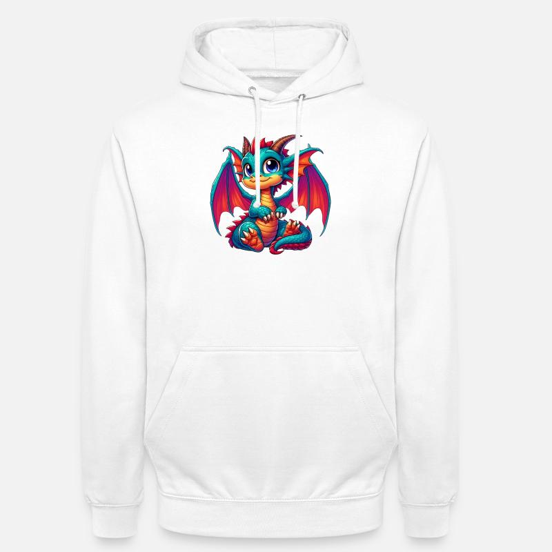 Dragon - Sweat-shirt à capuche unisexe - blanc